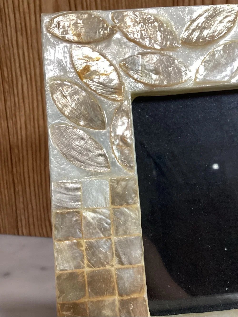 Gold and Champagne Mosaic Capiz  Shell Square Picture Frames -